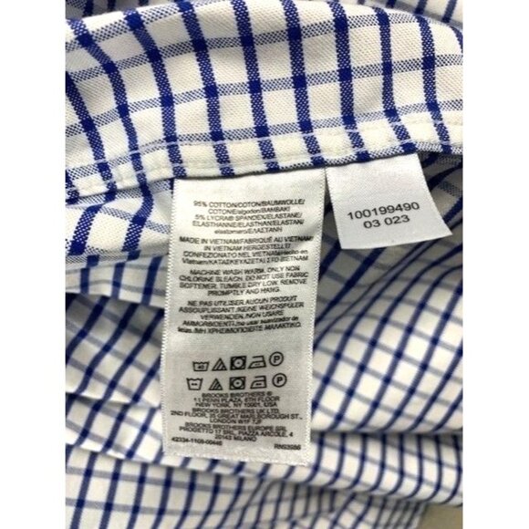 Brooks Brothers Men's Blue & White Plaid 3XLT Non-Iron Stretch Cotton Polo Shirt - Picture 5 of 9